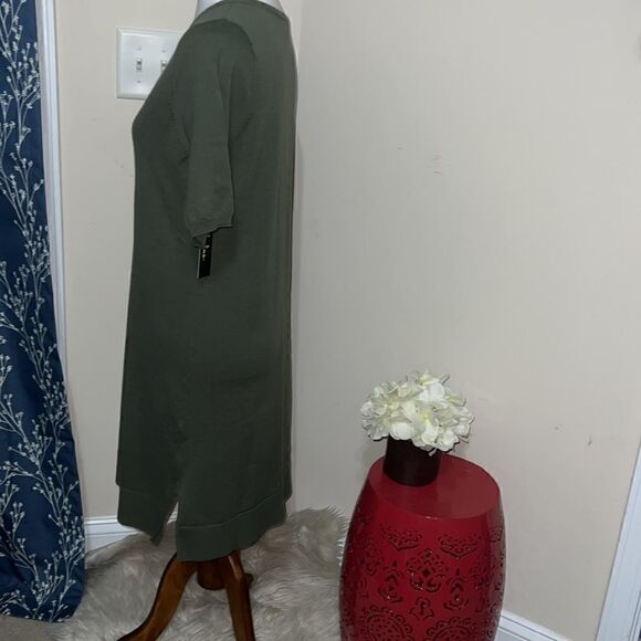 NEW Lulu’s Ballad Olive Green Half-Sleeve Sweater Dress Shift sz L Large - Picture 3 of 9